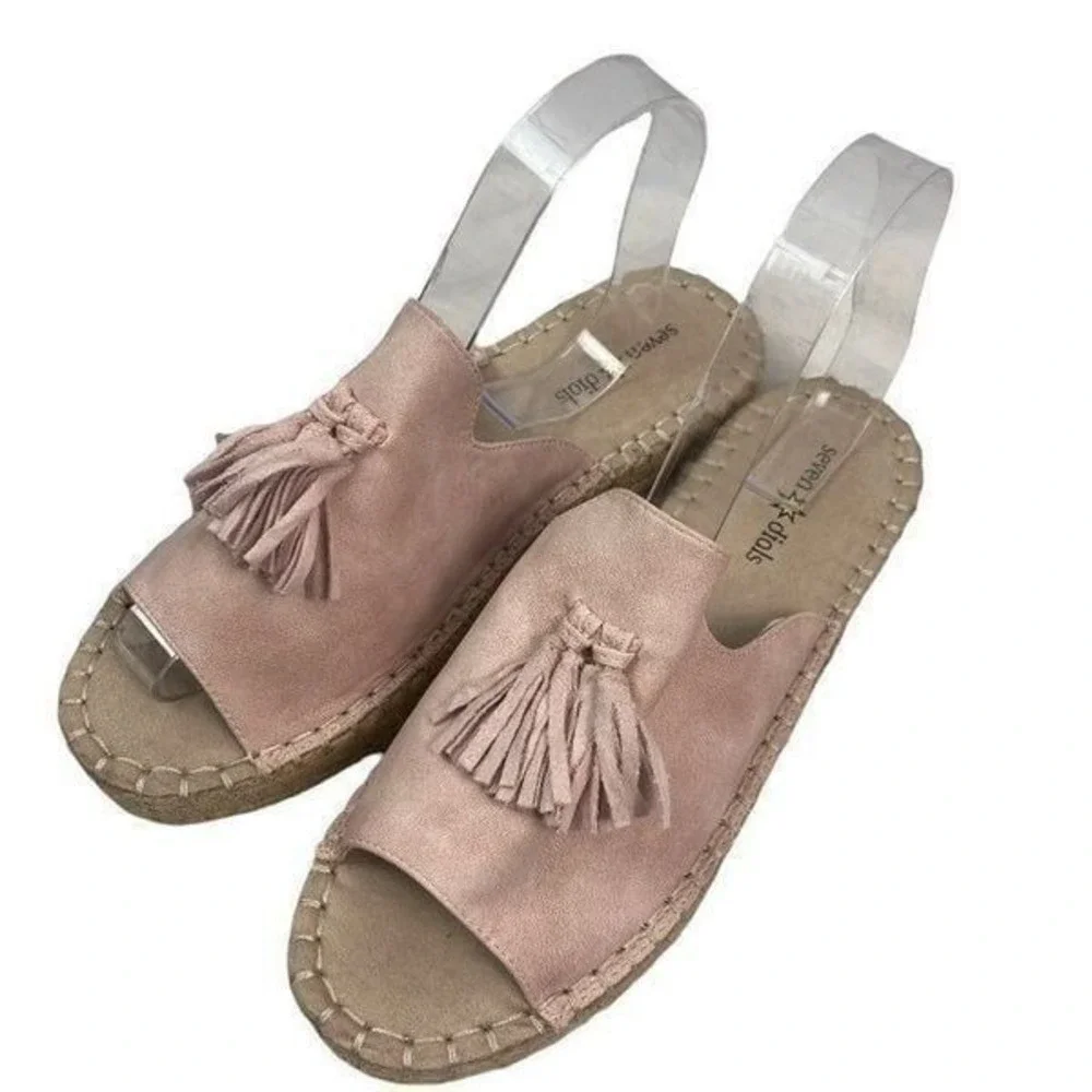 SEVEN DIALS Pink‎ Wendelle peep toe espadrilles